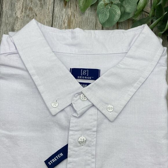 Men’s White Long Sleeve Poplin Button-Up Dress Shirt Size 3XL - Picture 2 of 7